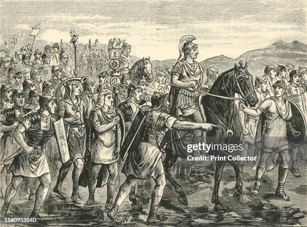 'Caesar Crossing the Rubicon', 1890. From "Cassell's Illustrated Universal History Vol. II - Rome", by Edmund Ollier. [Cassell and Company, Limited,...