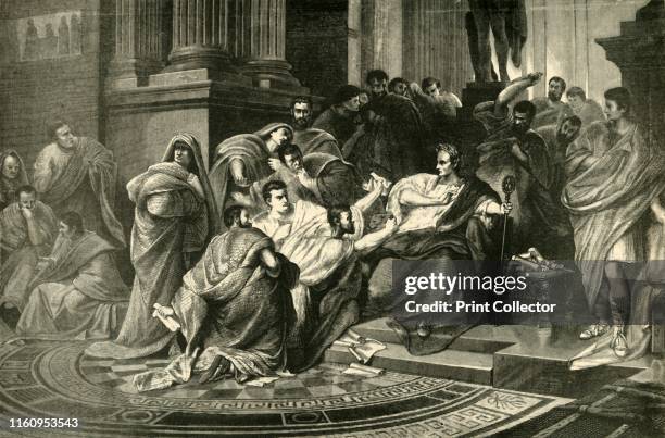 'Assassination of Julius Caesar', 1890. From "Cassell's Illustrated Universal History Vol. II - Rome", by Edmund Ollier. [Cassell and Company,...