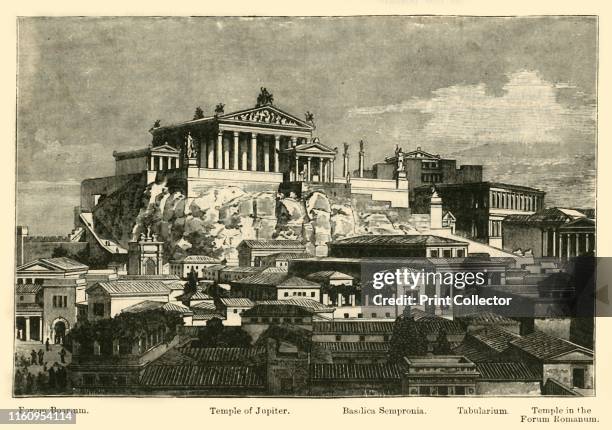 'The Capitol, from Mount Palatine ', 1890. From "Cassell's Illustrated Universal History Vol. II - Rome", by Edmund Ollier. [Cassell and Company,...