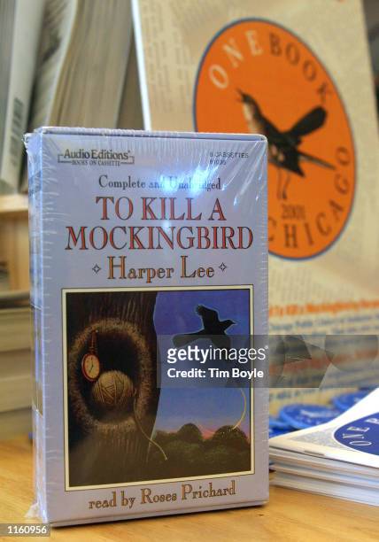 An audio book stands on display as part of Chicago program involving the 40th anniversary edition of Harper Lee's Pulitzer Prize winning novel "To...