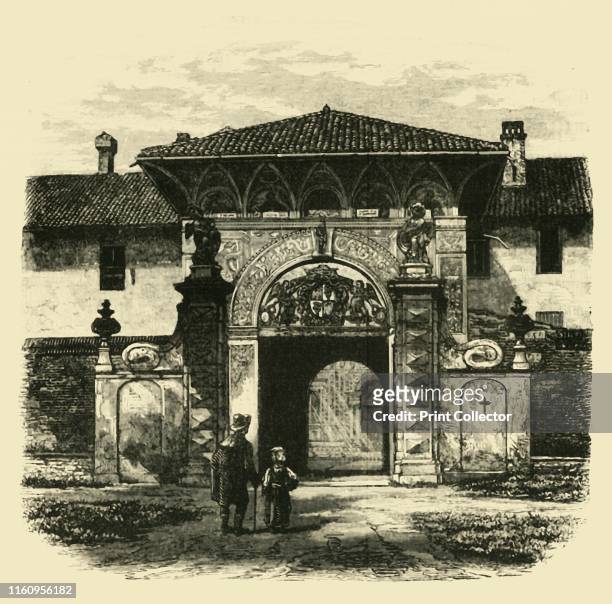 Gateway of the Certosa, Pavia', 1890. The Certosa di Pavia is a monastery in Lombardy, northern Italy commissioned by Gian Galeazzo Visconti, built...