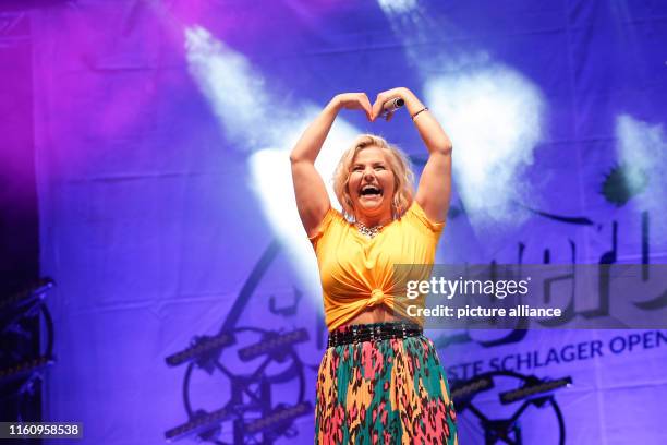 August 2019, Berlin: Beatrice Egli at the Schlager-Olymp Open Air at Im Freizeit- und Erholungspark Berlin Lübars Photo: Georg...