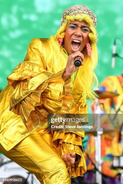 Singer Santi White performs on Day 2 during the 2019 Outside Lands Music & Arts Festival at Golden Gate Park on August 10, 2019 in San Francisco,...