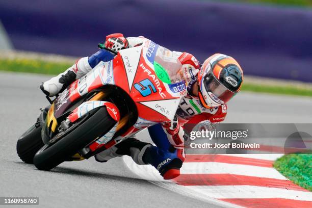 Alex De Angelis of San Marino and Octo Pramac MotorE during the MotoGp of Austria - MotorE Race at Red Bull Ring on August 11, 2019 in Spielberg,...