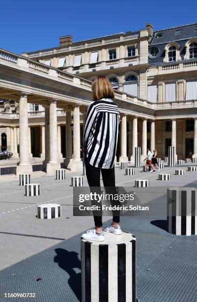 July 5 : The "Colonnes de Buren", an art installation by French artist Daniel Buren in the inner courtyard of the Palais Royal gardens in Paris on...