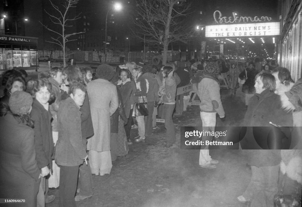 Waiting in the Cold to see The Exorcist