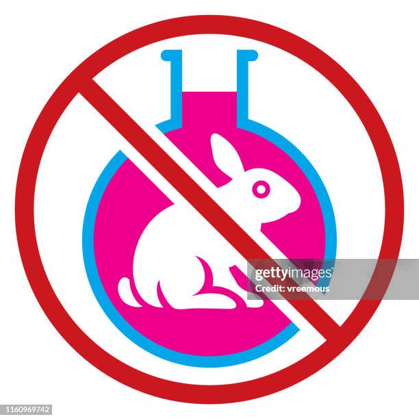 cruelty free, no animal testing product logo. - animal welfare stock illustrations