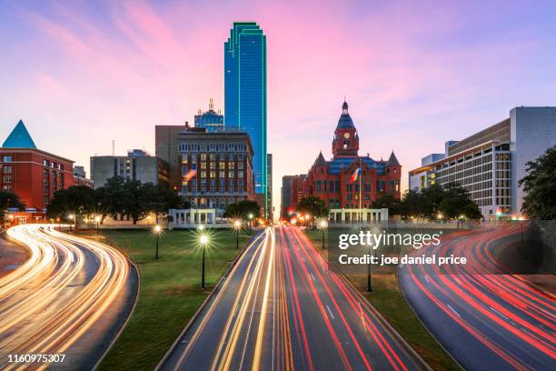 dealey plaza, the grasy knoll, old red museum of dallas county history & culture, dallas, texas, america - dallas stock pictures, royalty-free photos & images