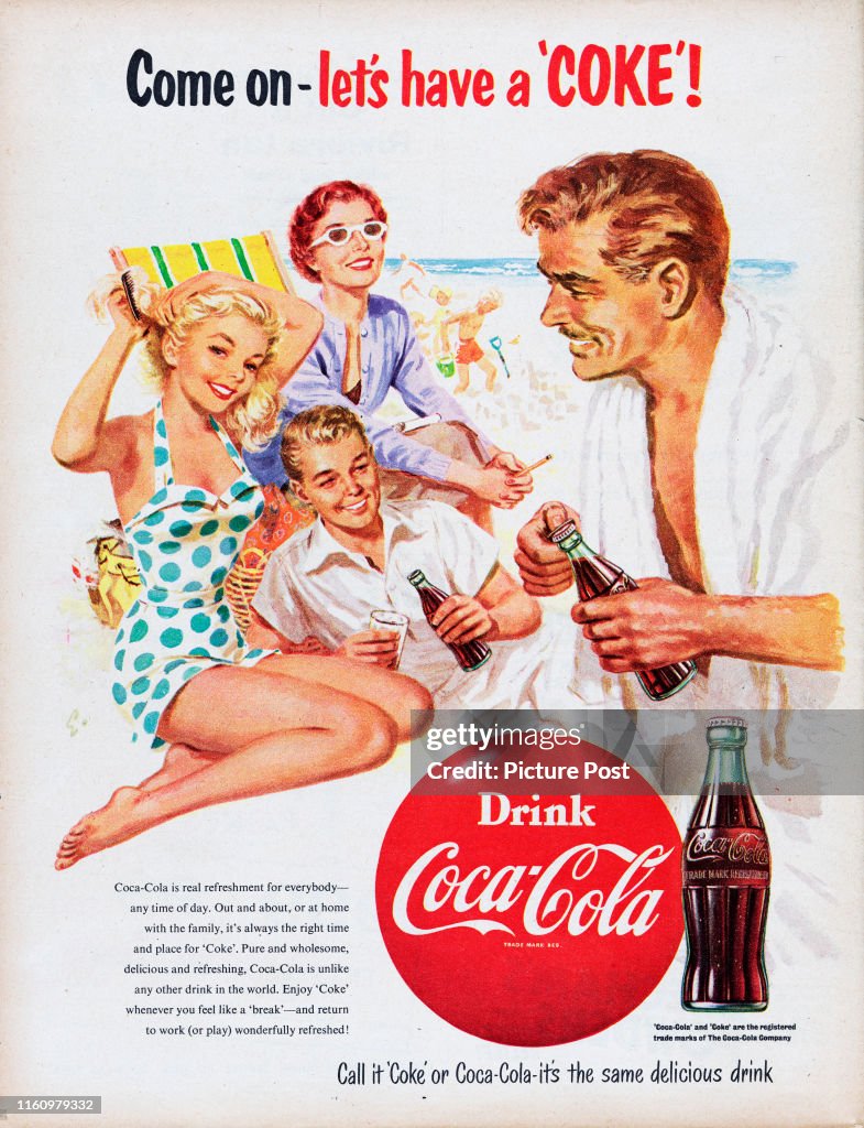 Advertisement For Coca-Cola Showing A Family Enjoying A Day Out At... News  Photo - Getty Images