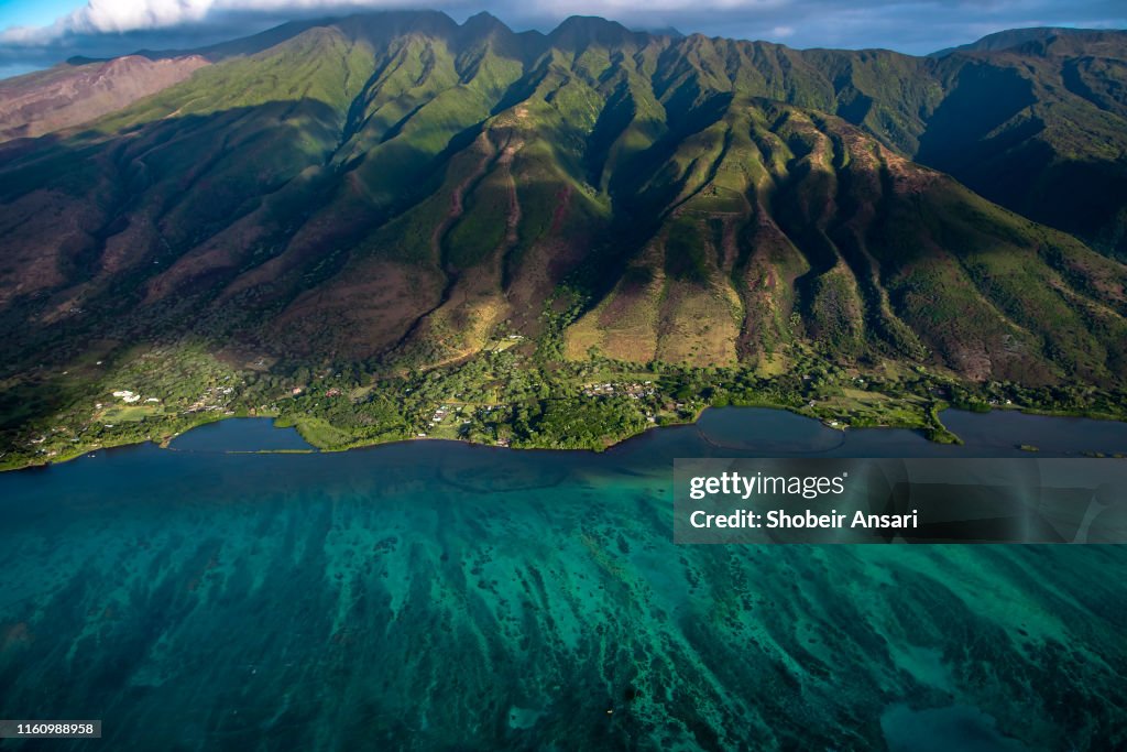 Molokai Island from above, Hawaii