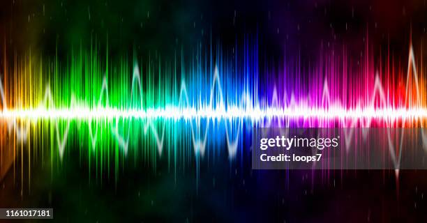panoramic sound wave - oscilloscope stock illustrations