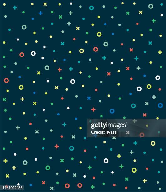 colorful confetti geometric vector pattern - jimmy v classic stock illustrations