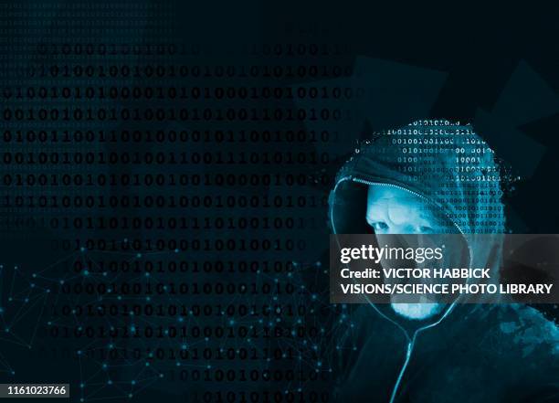 cyber hacker, illustration - personal data hack stock illustrations