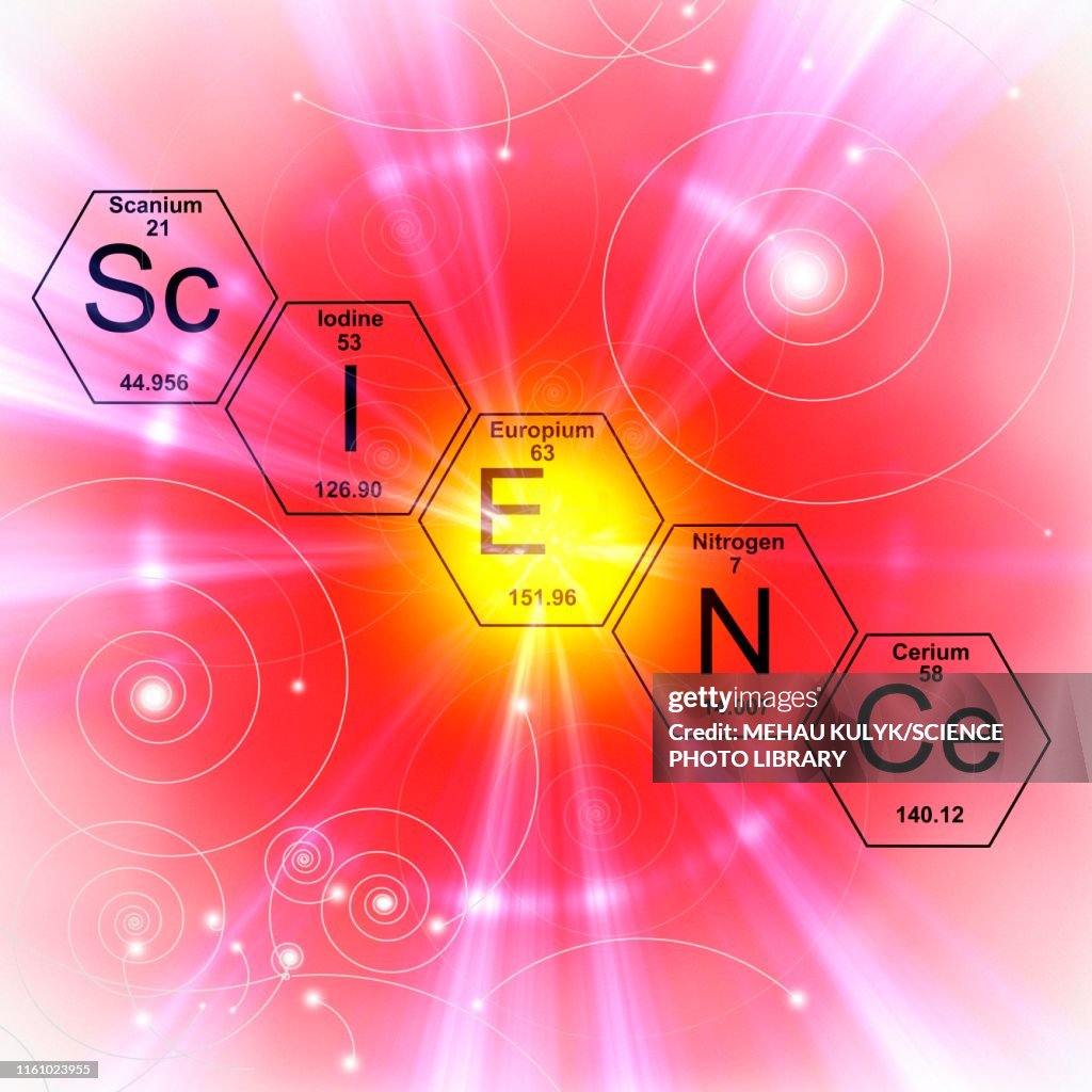 Chemical elements science, illustration