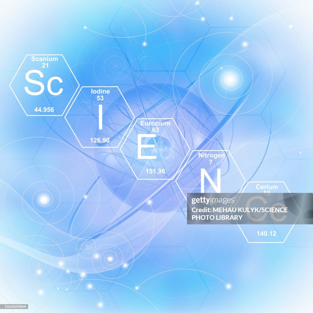 Atom and life, illustration