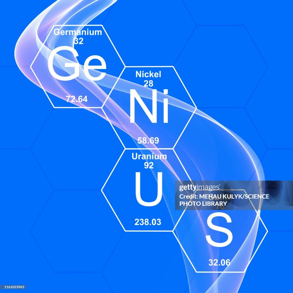 Chemical elements genius, illustration