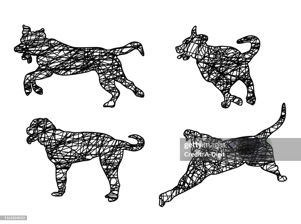 Active Dog Scribble