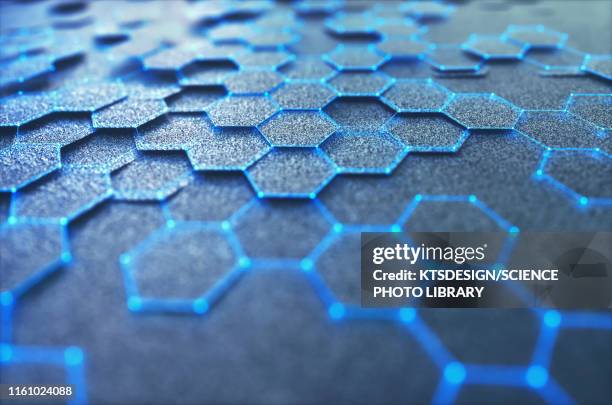 graphene sheet, conceptual illustration - nanotechnology stockfoto's en -beelden