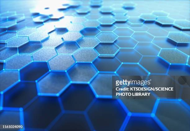 graphene sheet, conceptual illustration - molecule carbon stock pictures, royalty-free photos & images