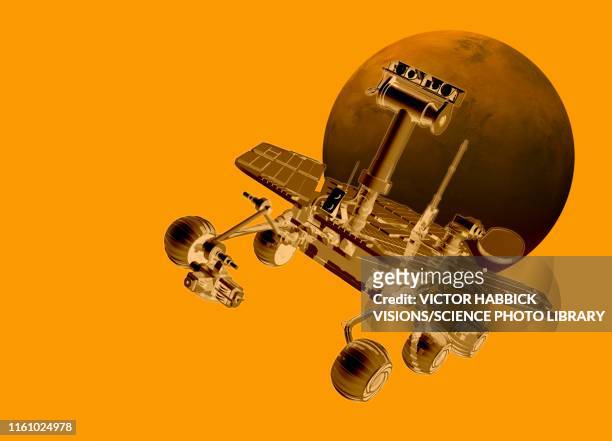 stockillustraties, clipart, cartoons en iconen met mars rover, illustration - exploratory spacecraft