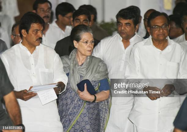 Congress leader Rahul Gandhi leaves after attending the Congress Working Committee meeting, at AICC headquarter, on August 10, 2019 in New Delhi,...