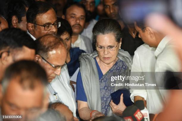 Congress leader Rahul Gandhi leaves after attending the Congress Working Committee meeting, at AICC headquarter, on August 10, 2019 in New Delhi,...