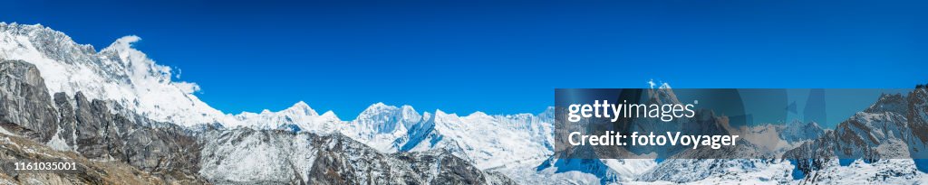 Himalaya-Berggipfel Panorama Nupte Lhotse Makalu Ama Dablam Nepal