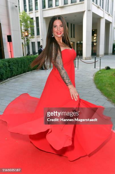 Jenny Frankhauser attends the Red Summer Night by Bunte.de at Rocco Forte The Charles Hotel on July 09, 2019 in Munich, Germany.