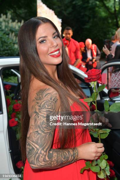 Jenny Frankhauser attends the Red Summer Night by Bunte.de at Rocco Forte The Charles Hotel on July 09, 2019 in Munich, Germany.