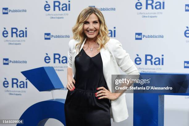Lorella Cuccarini attends the Rai Show Schedule presentation on July 09, 2019 in Milan, Italy.
