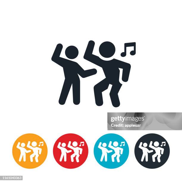 two people dancing icon - dancing man stock illustrations