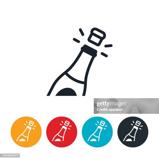 champagner flasche icon - sektkorken stock-grafiken, -clipart, -cartoons und -symbole