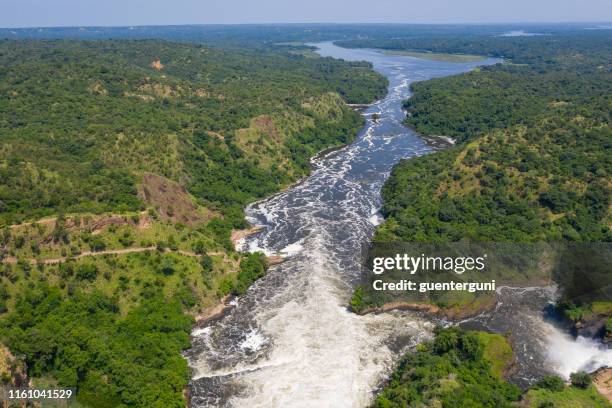 berühmte murchison-wasserfälle am nil, uganda - murchison falls stock-fotos und bilder