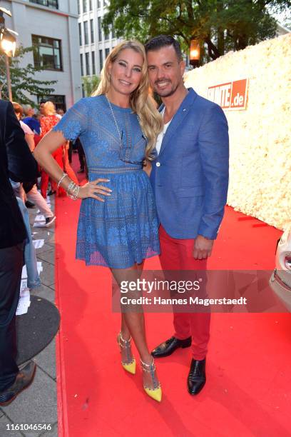 Giulia Siegel and Ludwig Heer attend the Red Summer Night by Bunte.de at Rocco Forte The Charles Hotel on July 09, 2019 in Munich, Germany.