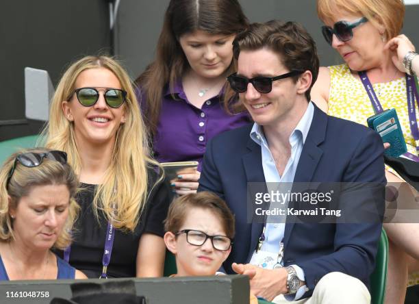 Ellie Goulding and Caspar Jopling attend day eight of the Wimbledon Tennis Championships at All England Lawn Tennis and Croquet Club on July 09, 2019...
