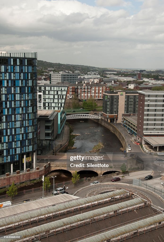 Elevated View of River Don, Sheffield City Centre