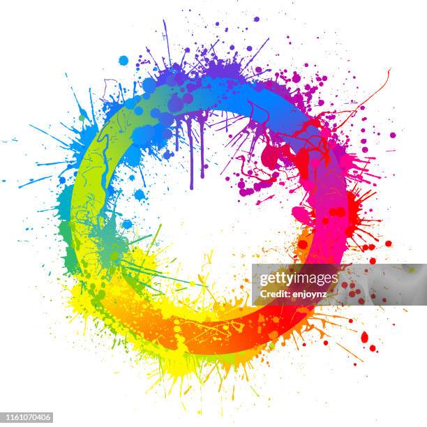 rainbow circle splash - vibrant color logo stock illustrations