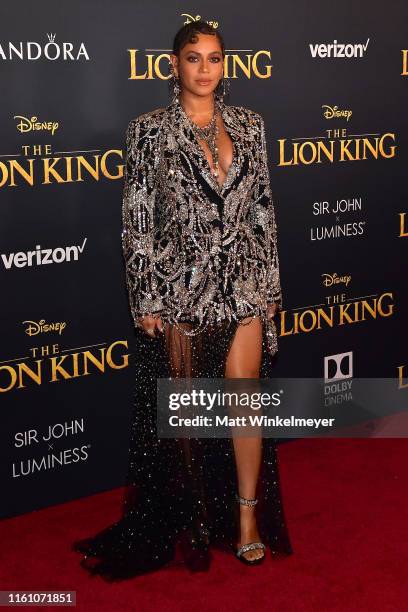 Beyoncé attends the premiere of Disney's "The Lion King" at Dolby Theatre on July 09, 2019 in Hollywood, California.