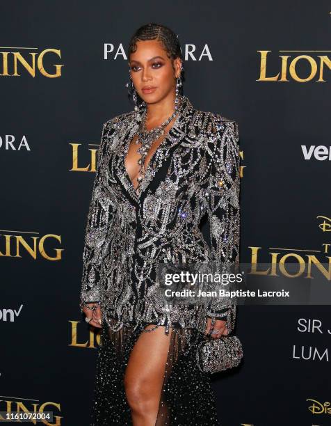 Beyoncé attends the premiere of Disney's "The Lion King" at Dolby Theatre on July 09, 2019 in Hollywood, California.
