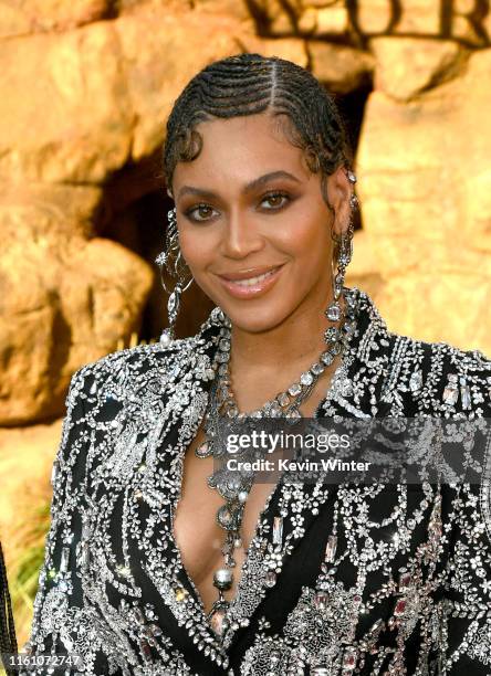 Beyoncé attends the premiere of Disney's "The Lion King" at Dolby Theatre on July 09, 2019 in Hollywood, California.