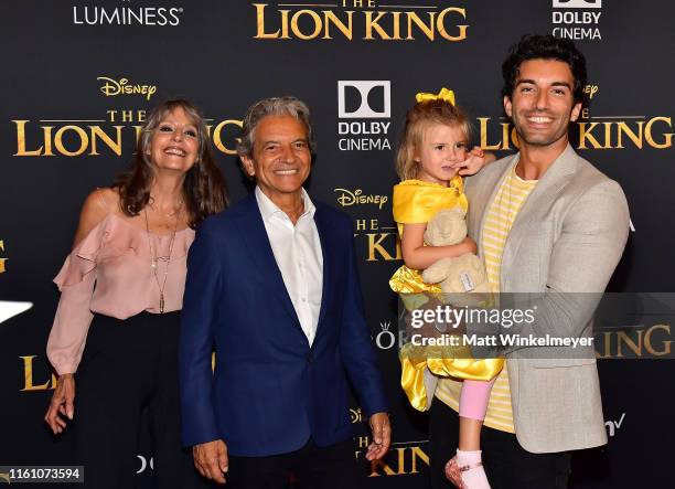 Sharon Baldoni, Sam Baldoni, Maiya Grace Baldoni and Justin Baldoni attend the premiere of Disney's "The Lion King" at Dolby Theatre on July 09, 2019...