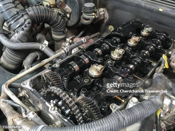diesel engine and maintenance in garage - diesel piston ストックフォトと画像