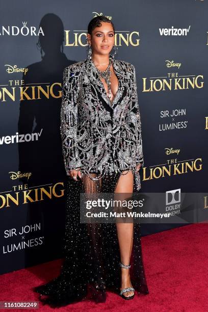 Beyoncé attends the premiere of Disney's "The Lion King" at Dolby Theatre on July 09, 2019 in Hollywood, California.