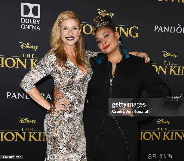 Anneliese van der Pol and Raven-Symone attend the Premiere Of Disney's "The Lion King" at Dolby Theatre on July 09, 2019 in Hollywood, California.