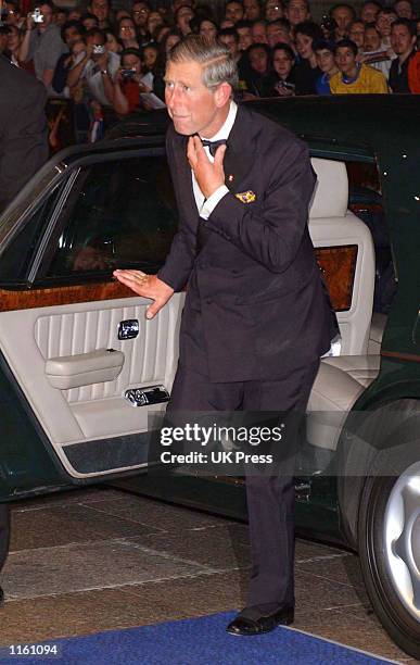 Britain's Prince Charles arrives at the premiere of the film "Moulin Rouge" September 3, 2001 in London, England.