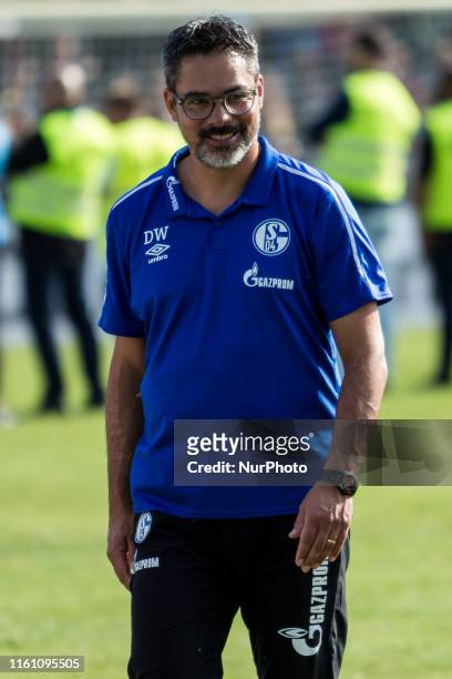David Wagner, headcoach of Schalke 04 looks on after the DFB Cup first round match between SV Drochtersen/Assel and FC Schalke 04 at the Kehdinger...