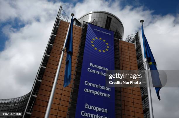 View of the European Commission and the European Quarter, Brussels on August 9, 2019.