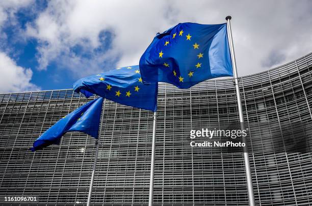 View of the European Commission and the European Quarter, Brussels on August 9, 2019.