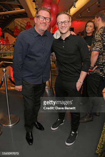 Sir Matthew Bourne and Kevin Clifton attend the press night after party for "Matthew Bourne's Romeo And Juliet" at Sadler's Wells Theatre on August...