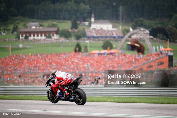 Pramac Racing's Italian rider Francesco Bagnaia competes during the Austrian MotoGP Grand Prix race.